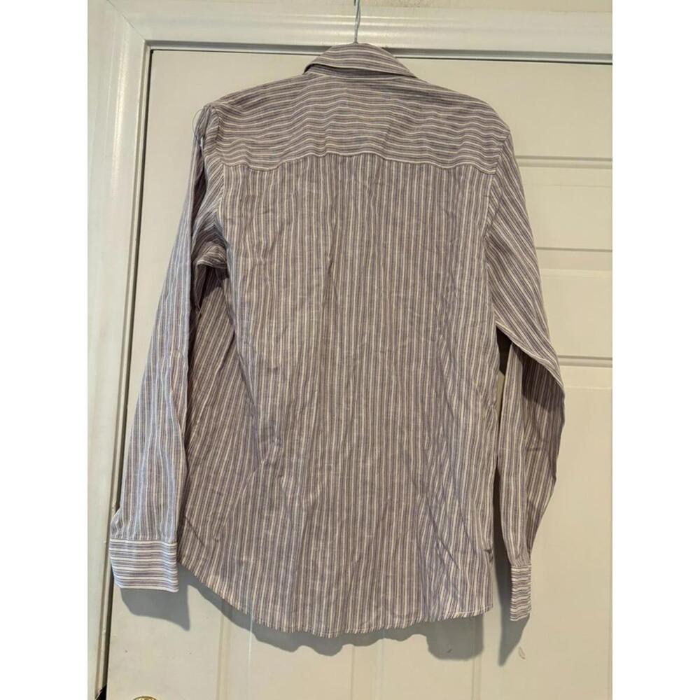 Men's Purple and white Zara long sleeve shirt sz L New with tags #543